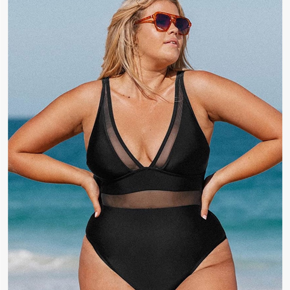 Cupshe mesh panel one piece bathing suit